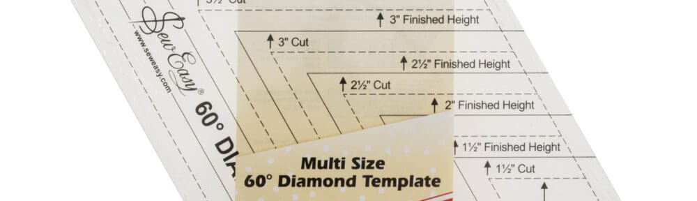 Sew Easy Multi Size 60 degree Diamond Template Ruler 