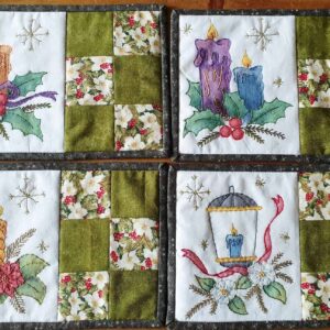 Festive Season Candles Mug Rugs