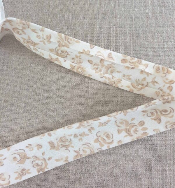 Bias Binding - Beige Floral