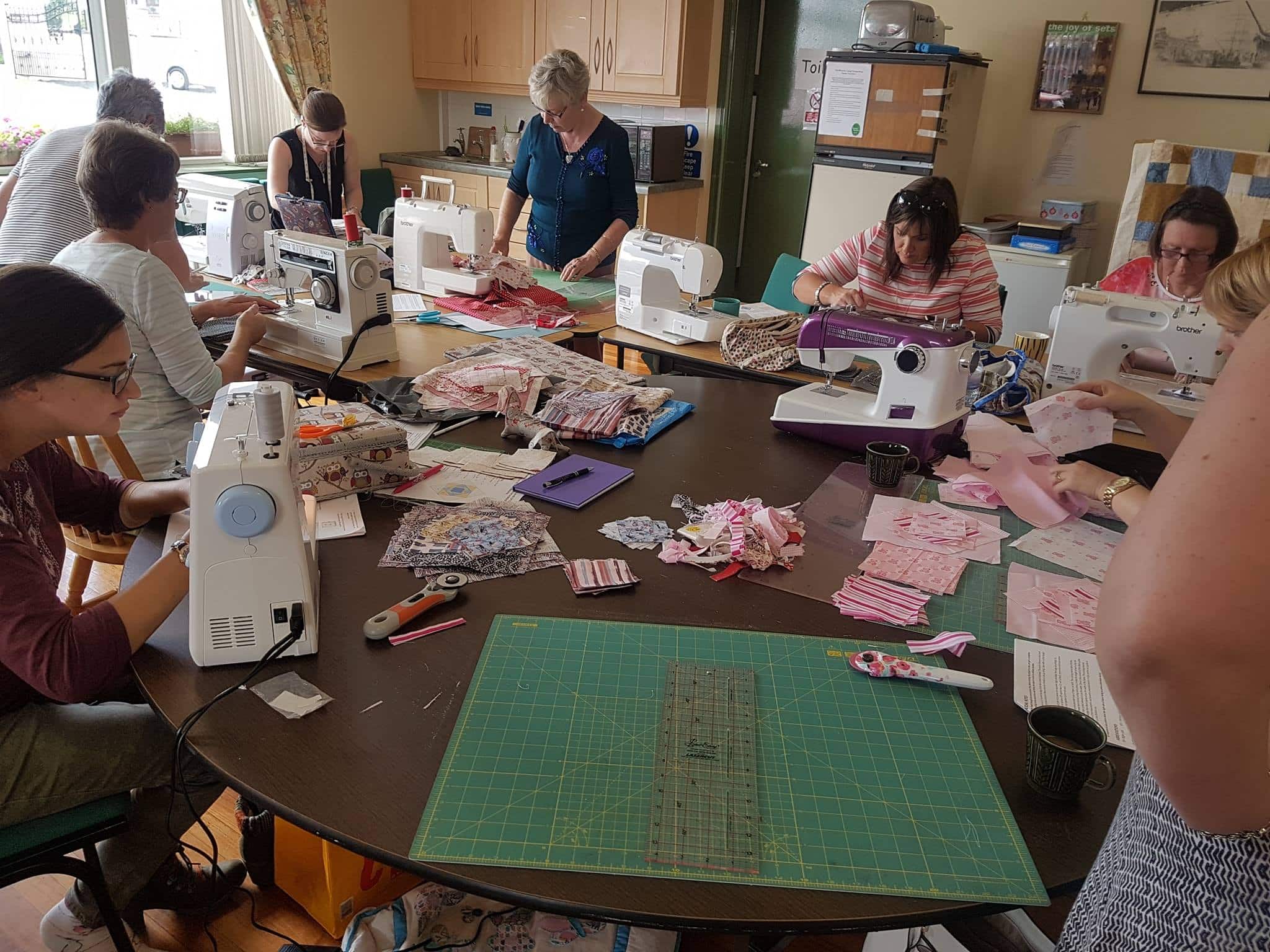 Sewing and patchwork class participants in Northern Ireland